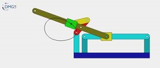 Six bar linkage. Slider crank kinematic chain connected in parallel with a slider crank-1 (Variant 5)_SolidWorks