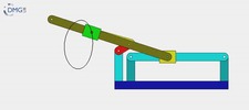 Six bar linkage. Slider crank kinematic chain connected in parallel with a slider crank-1 (Variant 7)_SolidWorks