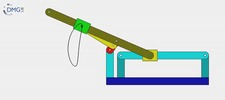 Six bar linkage. Slider crank kinematic chain connected in parallel with a slider crank-1 (Variant 9)_SolidWorks