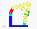 Six bar linkage. Slider crank kinematic chain connected in parallel with a four bar linkage -2 (Variant 10)_SolidWorks