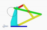 Six bar linkage. Inverted slider crank kinematic chain connected in parallel with a four bar linkage -3 (Variant 19)_SolidWorks