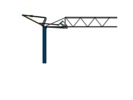 View from the left showing a mechanism named tower crane with a folding camber