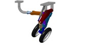 ISO-view showing a mechanism named landing gear relevable in position P01