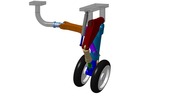 ISO-view showing a mechanism named landing gear relevable in position P07
