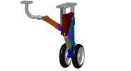 ISO-view showing a mechanism named landing gear relevable in position P18