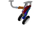 ISO-view showing a mechanism named landing gear relevable in position P00