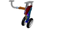 ISO-view showing a mechanism named landing gear relevable in position P05