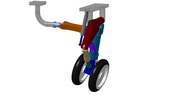 ISO-view showing a mechanism named landing gear relevable in position P06