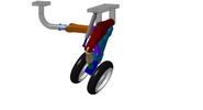 ISO-view showing a mechanism named landing gear relevable in position P02