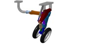 ISO-view showing a mechanism named landing gear relevable in position P03