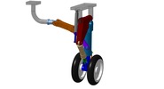 ISO-view showing a mechanism named landing gear relevable in position P12