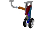 ISO-view showing a mechanism named landing gear relevable in position P09
