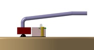 View from the right showing a mechanism named vibrato in position P0