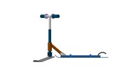 View from the right showing a mechanism named adaptation device for skate skiing in position P02