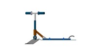View from the right showing a mechanism named adaptation device for skate skiing in position P00