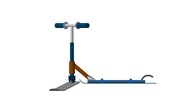 View from the right showing a mechanism named adaptation device for skate skiing in position P01