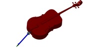 ISO-view showing a mechanism named adjustable Endpin For The Cello in position P01