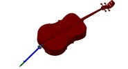 ISO-view showing a mechanism named adjustable Endpin For The Cello in position P03