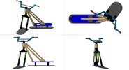 Quadruple view showing a mechanism named A Snowscoot in position P00