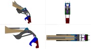 Quadruple view showing a mechanism named tool holder for public works vehicle type mechanical shovel in position P20