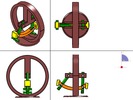 Quadruple view showing a mechanism named toggle Swing