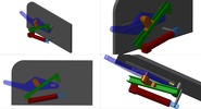 Quadruple view showing a mechanism named tilt adjustment system with morphological recliner in position P10