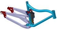 ISO-view showing a mechanism named mountain bike frame in position P0