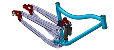 ISO-view showing a mechanism named mountain bike frame in position P1
