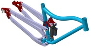 ISO-view showing a mechanism named mountain bike frame in position P2