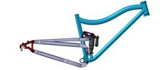 View from the front showing a mechanism named mountain bike frame in position P1