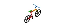 ISO-view showing a mechanism named folding bicycle in position P2
