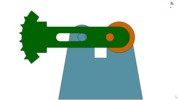 View from the front showing a mechanism named mechanism with three elements of the claw toothed segment of a camera in position P0