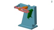 ISO-view showing a mechanism named slide mechanism and the resilient claw member of a camera in position P2