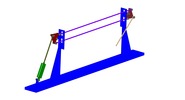 WRL-file for the model "sliding mechanism and levers oscillating cylinder with articulated parallelogram"