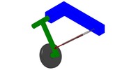 ISO-view showing a mechanism named dimensional sliding mechanism retractable landing gear in position P6