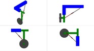 Vierfachansicht welche den Mechanismus mit der dmgId 3211025 in Position P0 zeigt