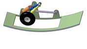 ISO-view showing a mechanism named sliding mechanism and levers retractable landing gear in position P0