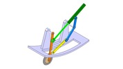 ISO-view showing a mechanism named mechanism of the landing gear in position P0