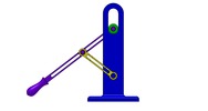 View from the back showing a mechanism named slider crank mechanism with 3 elements in position P0
