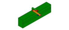 ISO-view showing a mechanism named off-axis slide mechanism and crank in position P1
