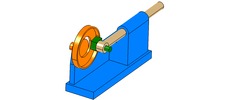 ISO-view showing a mechanism named slide mechanism and crank with eccentric in position P3
