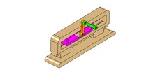 ISO-view showing a mechanism named crank slide mechanism and movable with slide in position P1