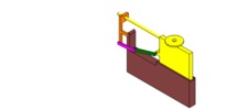 ISO-view showing a mechanism named crank and slider mechanism in position P2