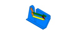 ISO-view showing a mechanism named a slider-crank mechanism with pantograph in position P3
