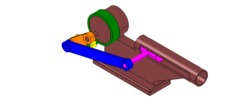 ISO-view showing a mechanism named slide mechanism and crank with eccentric in position P5