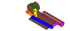 ISO-view showing a mechanism named slide mechanism and crank with eccentric in position P3