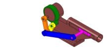 ISO-view showing a mechanism named slide mechanism and crank with eccentric in position P4