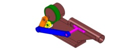 ISO-view showing a mechanism named slide mechanism and crank with eccentric in position P0