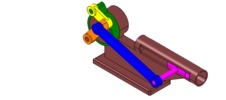 ISO-view showing a mechanism named slide mechanism and crank with eccentric in position P2