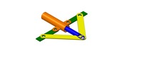 ISO-view showing a mechanism named slider-crank folding-brace mechanism in position P5